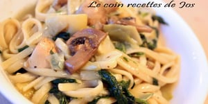 Fettuccines aux Épinards et Artichauts en une Plat