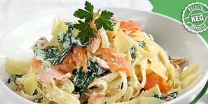 Photo de la Recette: FETTUCCINI AU SAUMON FUMÉ ET À LA VODKA