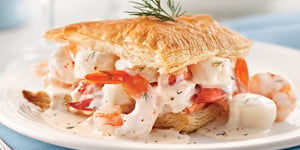 Photo de la Recette: Feuillantines aux Fruits de Mer et Crème de Brie