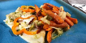 Photo de la Recette: Filet de Sole Légumes et Tomates Séchées