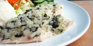 Photo de la Recette: FILET DE SOLE POCHÉ SUR BARBECUE