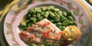 Photo de la Recette: Filet de Turbot aux Fèves Fraîches