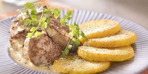 Photo de la Recette: Filet de Veau Crémeux aux Graines de Moutarde