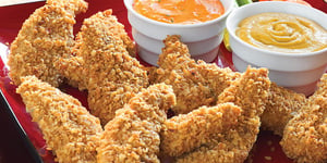 Photo de la Recette: Filets de Poulet Croustillants à L'oignon pour Réception