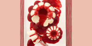 Photo de la Recette: Flan à la Noix de Coco avec Coulis de Myrtilles