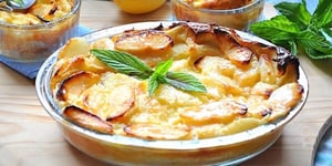 Flan aux Pommes et Pèches ou Pommes et Abricots de Mme Bouhamed