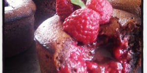 Photo de la Recette: Fondant Chocolat au Cœur de Framboise sans Lactose