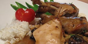 Photo de la Recette: Fricassée de Pintade aux Artichauts et aux Champignons Portobello