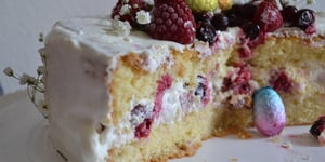 Photo de la Recette: Gâteau de Pâques Framboises Casseille et Mascarpone