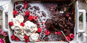 Gâteau Pudding au Chocolat à la Framboise
