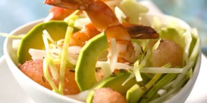Photo de la Recette: Gambas à L'avocat et au Pamplemousse
