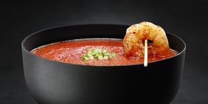 Photo de la Recette: Gaspacho Tomates et Crevettes Épicées