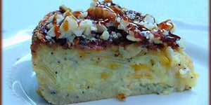 Photo de la Recette: Gâteau Fondant Pommes/Abricots au Croquant Caramélisé de Macadamia