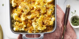 Photo de la Recette: Gratin Dauphinois de Chou-fleur Sucré avec Garniture Croquante