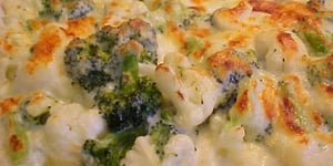 Gratin de Brocoli et de Chou-fleur au Mozzarella