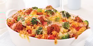 Photo de la Recette: Gratin de Fusillis aux Légumes et Mini-boulettes de Viande