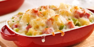 Photo de la Recette: Gratin de Jambon Poireaux et Fromage Suisse