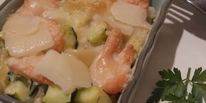 Photo de la Recette: Gratin de Pâtes aux Courgettes et Saumon Fumé