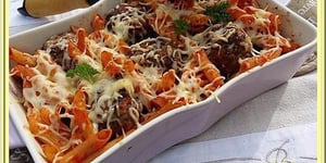 Photo de la Recette: Gratin de Pennes aux Boulettes de Viande
