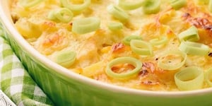 Photo de la Recette: Gratin de Poireaux au Fromage, Oeufs et Muscade