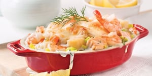 Photo de la Recette: Gratin de Saumon et Fruits de Mer au Poireau