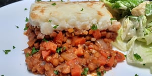 Photo de la Recette: HACHIS PARMENTIER AUX LENTILLES