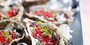 Huîtres Fraîches à la Vinaigrette de Framboises