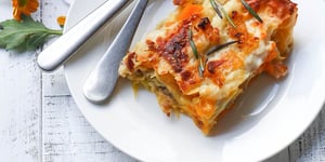 Photo de la Recette: Lasagne à la Courge Musquée à la Saucisse et aux Châtaignes