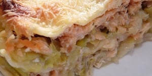 Photo de la Recette: LASAGNES AUX POIVRONS ET AU SAUMON