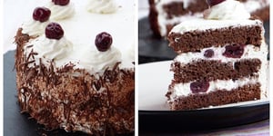 Photo de la Recette: Layer Cake à la façon d'une Forêt Noire Cerises Confites à L'amaretto