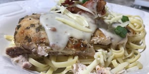 Linguine Sauce Carbonara Poulet et Bacon