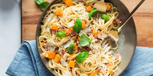 Photo de la Recette: Linguines à la Courge et au Bacon