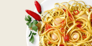 Photo de la Recette: Linguines all'Arrabbiata avec Fèves Blanches