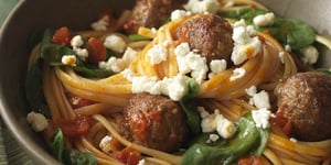 Photo de la Recette: Linguines con Polpette (avec boulettes de viande)
