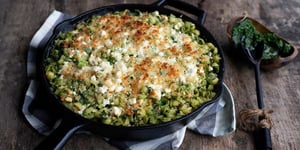 Photo de la Recette: MACARONI AU FROMAGE AVEC PESTO D’ÉPI-NARDS PRINTEMPS-ÉTÉ