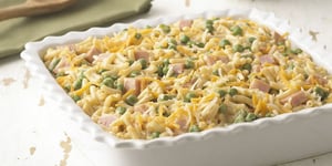 Photo de la Recette: Macaroni au Fromage Cheddar et au Jambon Gratiné