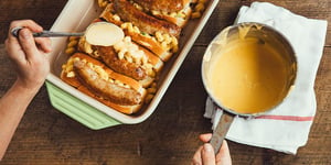 Photo de la Recette: Macaroni au Fromage en Hot dog Sauce au Cheddar Mi-Fort ANCO