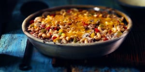 Macaroni au Fromage et Bœuf en Casserole