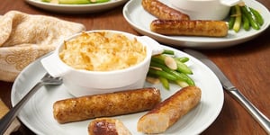 Photo de la Recette: MACARONI AU FROMAGE GRATINÉ AVEC SAUCISSE PORC ET CHEDDAR