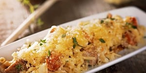 Photo de la Recette: Macaronis au Fromage, Pommes et Saucisses