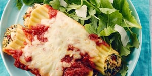 Photo de la Recette: MANICOTTI AU POULET ET AU FROMAGE MOZZARELLA FUMÉ