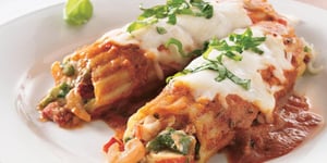 Manicotti aux Fruits de Mer et aux Asperges