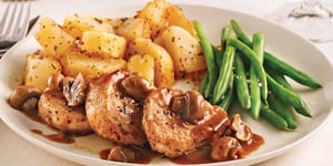 Photo de la Recette: Médaillons de Porc, Sauce Champignons, Marsala et Poivre