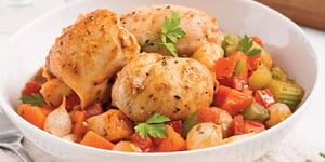 Photo de la Recette: Mijoté de Poulet aux Légumes et Tomates