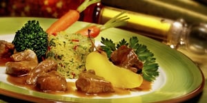Photo de la Recette: MIJOTÉ DE VEAU À L’ÉRABLE ET AUX POMMES