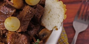 Photo de la Recette: Mijoté D’orignal aux Champignons