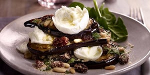 Photo de la Recette: Mille-feuilles D'aubergines Étagées au Fromage Mozzarina di Bufala