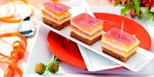 Photo de la Recette: Millefeuille Sucré Salé à la Mangue et à la Tomme de Savoie