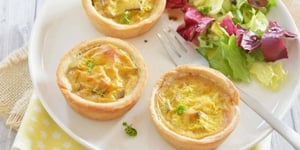 Mini Quiches Lorraines Végétariennes au Tofu Fumé