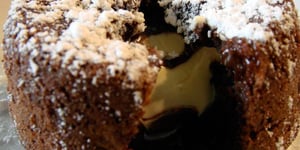 Photo de la Recette: MOELLEUX AU CHOCOLAT ET SON COEUR AU CHOCOLAT BLANC